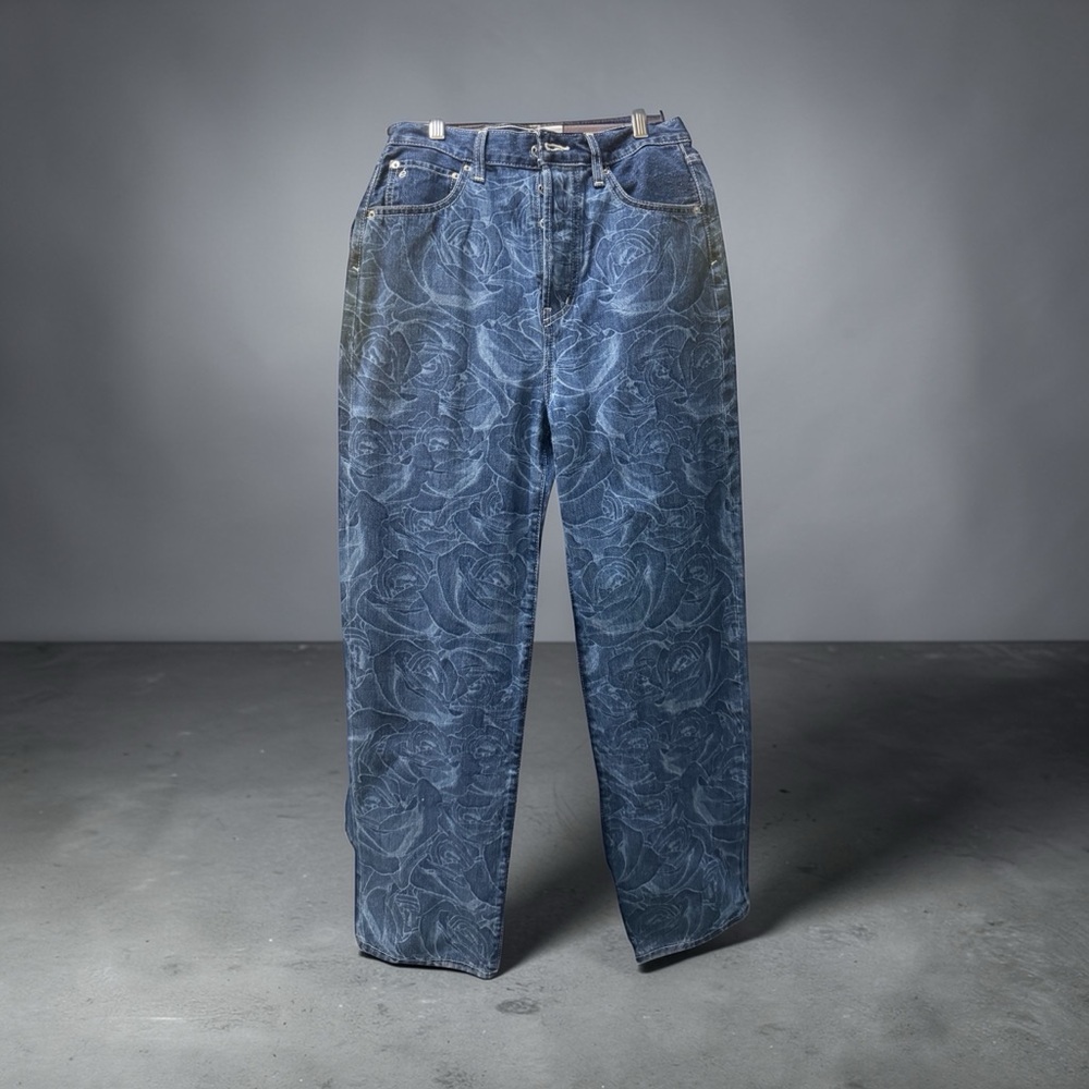 Etica Women's Relaxed Blue Patterned Jeans